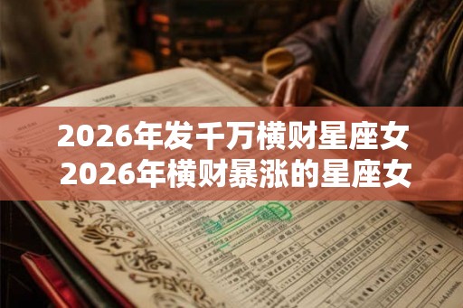 2026年发千万横财星座女 2026年横财暴涨的星座女