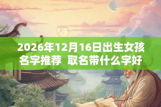 2026年12月16日出生女孩名字推荐  取名带什么字好