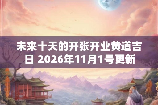 未来十天的开张开业黄道吉日 2026年11月1号更新 未来十天的开张开业黄道吉日 2026年11月1号更新