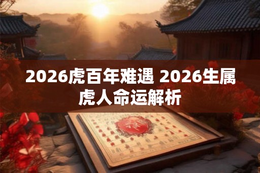 2026虎百年难遇 2026生属虎人命运解析