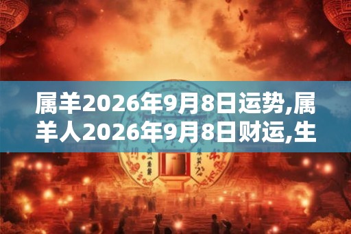 属羊2026年9月8日运势,属羊人2026年9月8日财运,生肖羊2026年9月8日运势