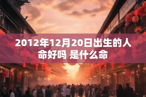 2012年12月20日出生的人命好吗 是什么命