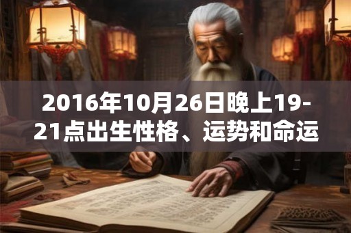 2016年10月26日晚上19-21点出生性格、运势和命运
