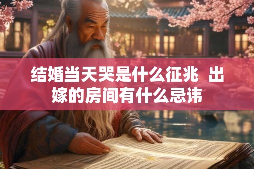结婚当天哭是什么征兆  出嫁的房间有什么忌讳