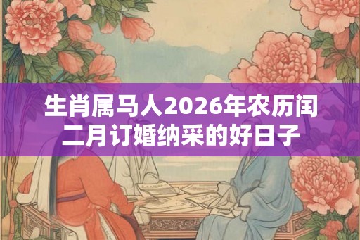 生肖属马人2026年农历闰二月订婚纳采的好日子
