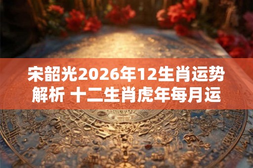 宋韶光2026年12生肖运势解析 十二生肖虎年每月运程