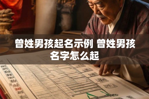 曾姓男孩起名示例 曾姓男孩名字怎么起