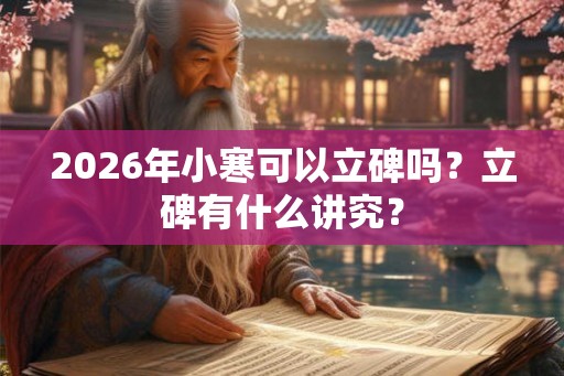 2026年小寒可以立碑吗？立碑有什么讲究？