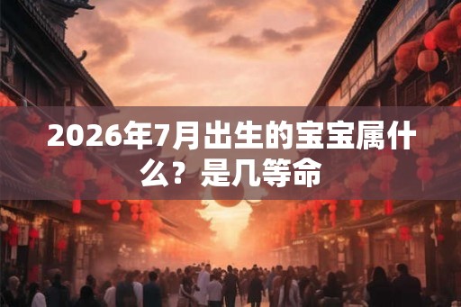 2026年7月出生的宝宝属什么？是几等命