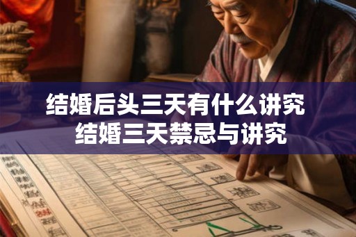 结婚后头三天有什么讲究  结婚三天禁忌与讲究