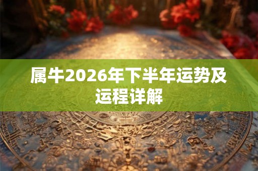 属牛2026年下半年运势及运程详解