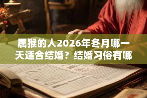 属猴的人2026年冬月哪一天适合结婚?结婚习俗有哪些? 属猴的人2026年冬月哪一天适合结婚?结婚习俗有哪些?