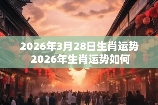 2026年3月28日生肖运势 2026年生肖运势如何