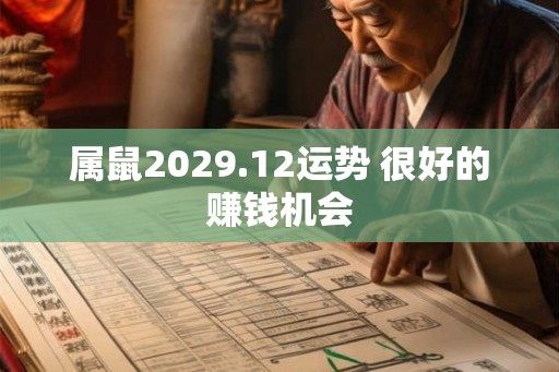 属鼠2029.12运势 很好的赚钱机会