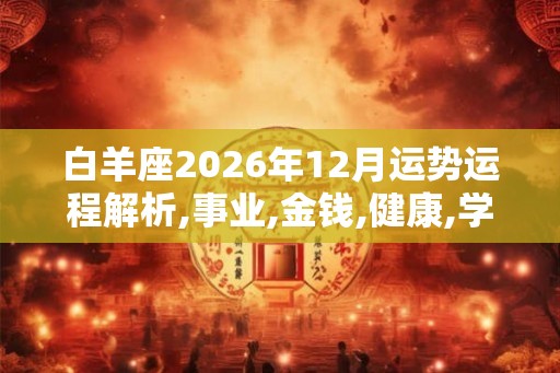 白羊座2026年12月运势运程解析,事业,金钱,健康,学业,感情