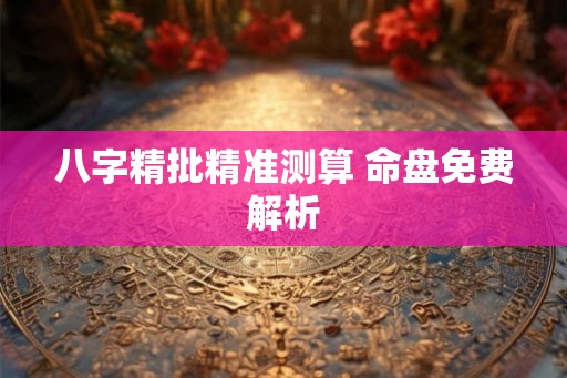 八字精批精准测算 命盘免费解析
