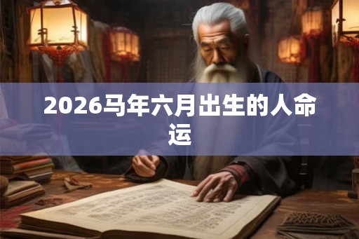 2026马年六月出生的人命运