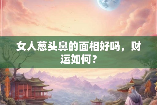 女人葱头鼻的面相好吗，财运如何？