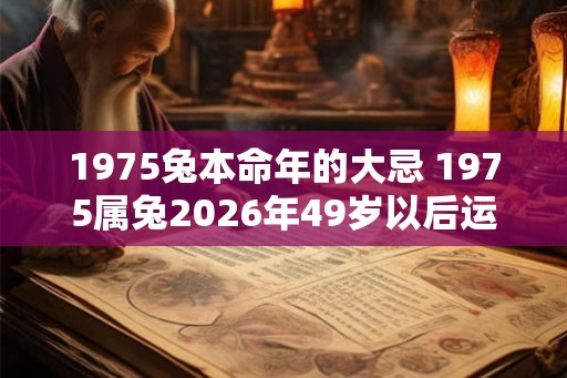1975兔本命年的大忌 1975属兔2026年49岁以后运气