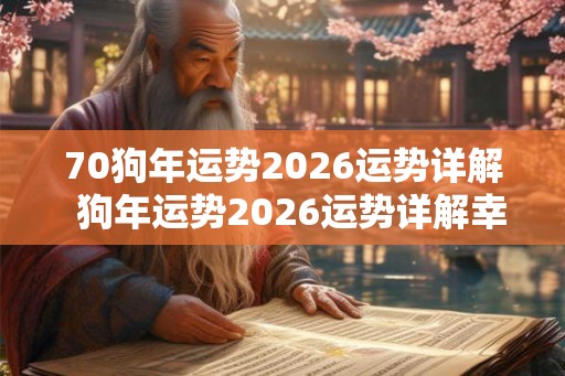 70狗年运势2026运势详解  狗年运势2026运势详解幸运色