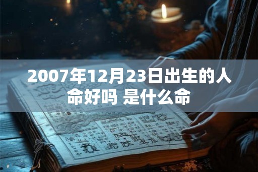 2007年12月23日出生的人命好吗 是什么命 2007年12月23日出生的人命好吗 是什么命