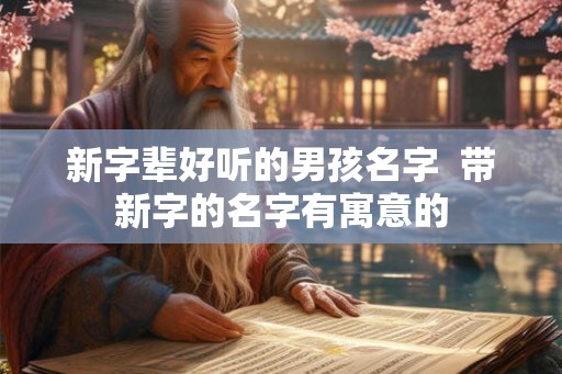 新字辈好听的男孩名字  带新字的名字有寓意的