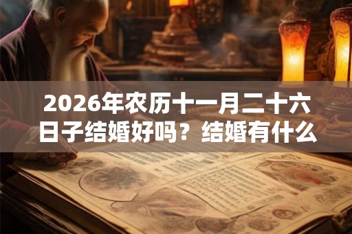 2026年农历十一月二十六日子结婚好吗？结婚有什么禁忌？