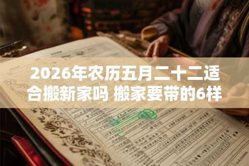 2026年农历五月二十二适合搬新家吗 搬家要带的6样东西