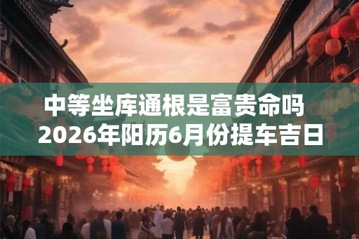 中等坐库通根是富贵命吗  2026年阳历6月份提车吉日