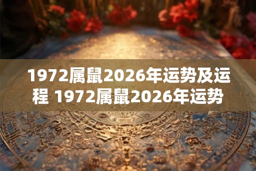 1972属鼠2026年运势及运程 1972属鼠2026年运势如何 1972属鼠2026年运势及运程 1972属鼠2026年运势如何