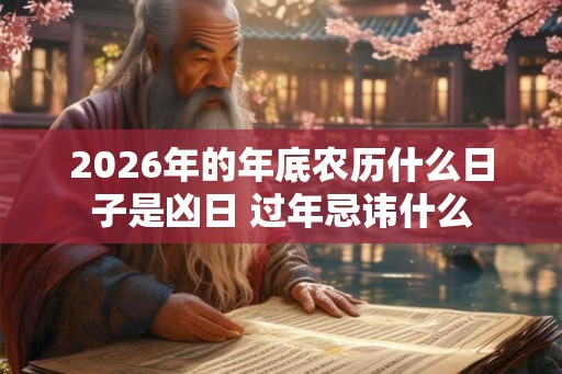 2026年的年底农历什么日子是凶日 过年忌讳什么
