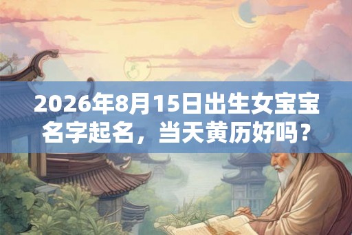 2026年8月15日出生女宝宝名字起名，当天黄历好吗？