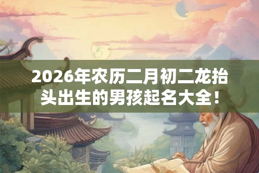 2026年农历二月初二龙抬头出生的男孩起名大全！