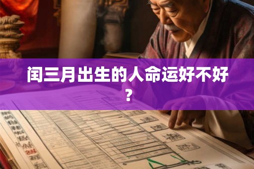 闰三月出生的人命运好不好？