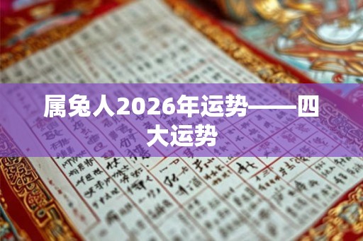 属兔人2026年运势——四大运势 属兔人2026年运势——四大运势