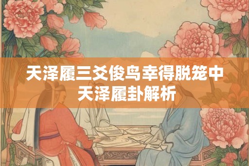 天泽履三爻俊鸟幸得脱笼中 天泽履卦解析