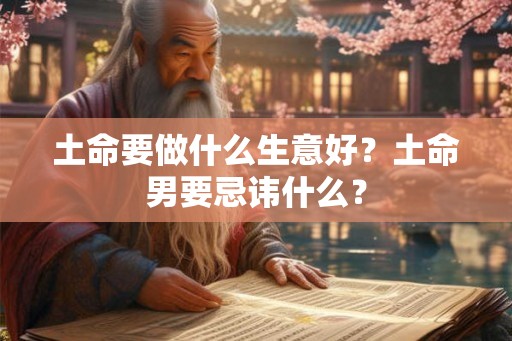 土命要做什么生意好?土命男要忌讳什么? 土命要做什么生意好?土命男要忌讳什么?