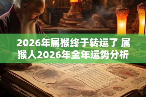 2026年属猴终于转运了 属猴人2026年全年运势分析