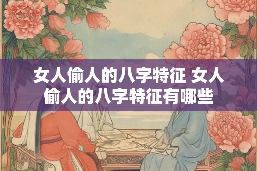 女人偷人的八字特征 女人偷人的八字特征有哪些