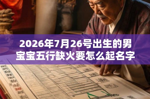 2026年7月26号出生的男宝宝五行缺火要怎么起名字