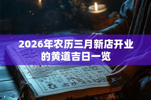 2026年农历三月新店开业的黄道吉日一览