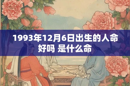 1993年12月6日出生的人命好吗 是什么命