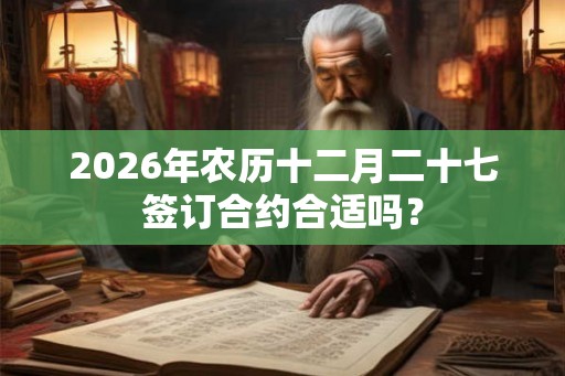 2026年农历十二月二十七签订合约合适吗？