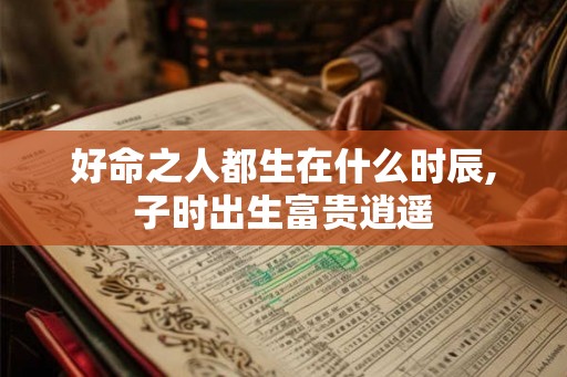 好命之人都生在什么时辰,子时出生富贵逍遥