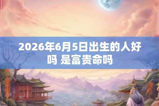 2026年6月5日出生的人好吗 是富贵命吗