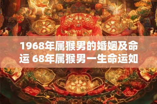 1968年属猴男的婚姻及命运 68年属猴男一生命运如何