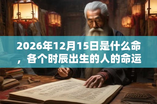 2026年12月15日是什么命，各个时辰出生的人的命运