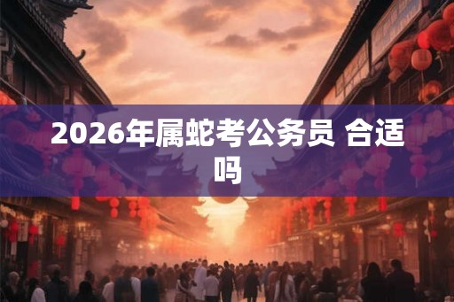 2026年属蛇考公务员 合适吗