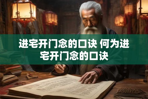 进宅开门念的口诀 何为进宅开门念的口诀