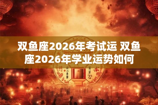 双鱼座2026年考试运 双鱼座2026年学业运势如何